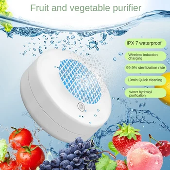Stroj za pranje voća i povrća Bijeli ABS + elektroničke komponente USB Wireless Pročišćivač hrane za voće, riža, grah, meso