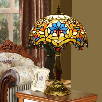 Vintage Tiffany lampe, lampe od vitraž u stilu Mediteranskog baroka, led lampa za Noćni restoran, bar, kućni dekor