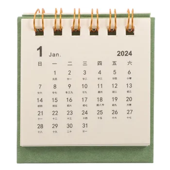 Stolni kalendar za 2024 godine s mini-Mjesec, Uređenje radne površine, Ukras za ured, papir za dekoracije