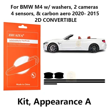 Zaštitne folije za rubove ručke na vratima TPU PPF za BMW M4 s омывателями, 2 kamerama i senzorima i carbon aero 2020-2015