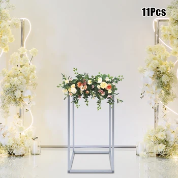11x Vjenčanje Stalak Za Cvijeće Metalne Centralne Elemente za Stolova Vaza Za Cvijeće Biljke 11x Geometrijski Metalni Nosači Držač Metalni Stup Polica