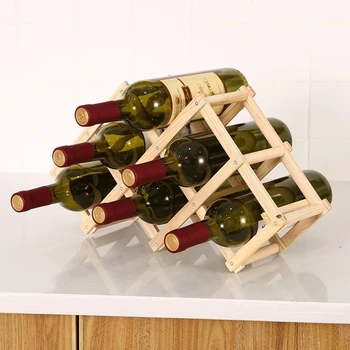 Drveni stalci za vino, drveni držač za vino, kreativni sklopivi Drveni vinski rafovi, nakit od nekoliko boca za kuhinje