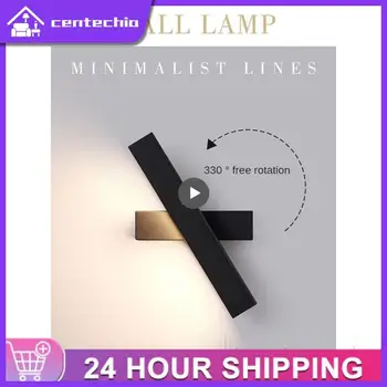 Noćni zidna svjetiljka 1 kom., jednostavna moderna led žarulja za spavaće sobe, kreativno revolving zidne lampe za dnevni boravak, ured, zidne lampe za prolaz