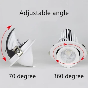 10ШТ COB Magistralni downlight LED Gimbal Light 20 W 30 W 40 W Topla / hladna bijela Okretni svjetiljka s podesivim strop