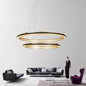 Moderna led u obliku prstena viseće svjetiljke Kreativni Željezni Krug Viseći svijećnjak za dnevni boravak Restorana Kućni prostor Ring lampa Visi lampa