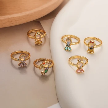 Mafisar Modni Zlatna Boja Vanjski Dizajn Prstena Na Prst Za Žene Djevojka 6 Princeza Stil Prsten Ženska Stranka Nakit Poklon Za Rođendan