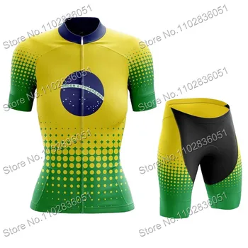 Brazilski Tim je Novi Set Lančanik Majice Ljetnim Setove Lančanik Odjeća Ženska Majice Šarana Road Bike Odijelo Biciklistička startni Kratke hlače MTB Maillot