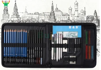 42 kom./compl. Set minijatura carbon pen alat za crtanje početnike umjetnika set kistova za crtanje kredom kist za crtanje ugljičnog olovkom umjetničke potrepštine