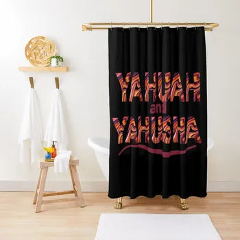 Яхуа (Jahve) i Яхуша (Isus) smeđe zavjese za tuširanje, Toaletne potrepštine, zavjese za prozore u kupaonici