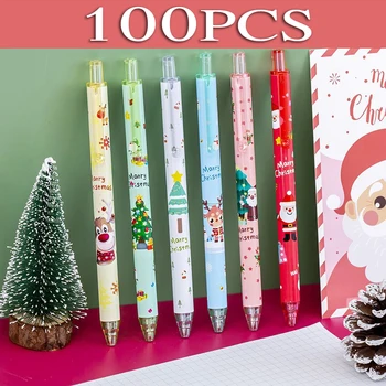 100PC Božićni Gel Olovke Santa Snjegović 0,5 mm Celina Olovke za potpis Dječji Darovi su Uredski Pribor