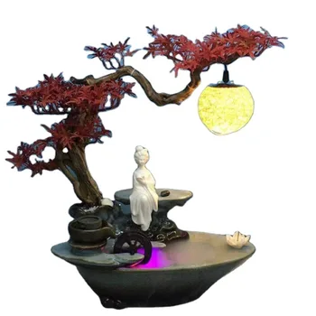 Nova kineska keramičke navoj Buda Ljepota Dama Kip žene Zen Vrt Tekuća voda Led fontana Ukras