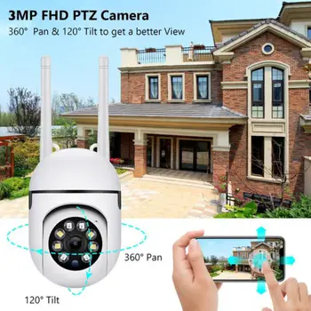 Vanjska WiFi skladište sigurnosti noćni vid CCTV Video Mini-kamera 3MP HD 2.4 + 5G Dvofrekvencijska bežična mrežna kamera za nadzor