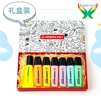 Fluorescentno olovka Stabilo 7 boja Macarone, poklon kutija, marker za studente, marker za svoj račun, ručka, roba za ručni rad