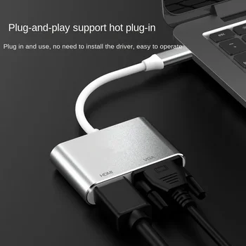 USB C 4k Type C Adapter VGA USB3.0 HDMI kompatibilan Audio-Video Converter PD 87 W Brzi Punjač baterije za Macbook Pro Samsung S9 S10