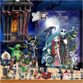 Adventski-kalendar lutke na Halloween Sadrži 24 poklon, adventski-kalendar s figurama horor za Noć vještica, Kalendar odbrojavanja na Halloween S