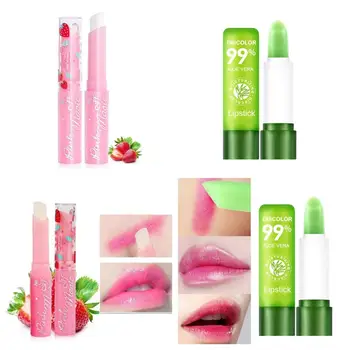 Ruž, mijenja boju, Aloe Vera/Клубничная ruž za usne, Prirodne boja za dugotrajnu hidrataciju, poboljšava šminka Aure.