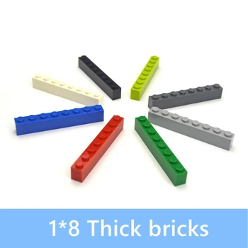 30шт DIY Gradivni Blokovi Debeli Figurice Cigle 1x8 Točaka Developping Kreativni Veličina Kompatibilan S Plastičnim Igračkama
