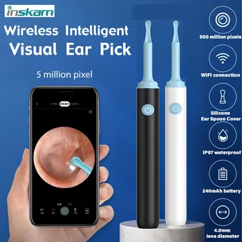 Bežični vizualni silikonska uho žlica, siguran endoskop, Uške coli, 5 Mp WIFI-skladište, sredstvo za uklanjanje ušni vosak, Sjajni Отоскоп, alate za čišćenje ušiju