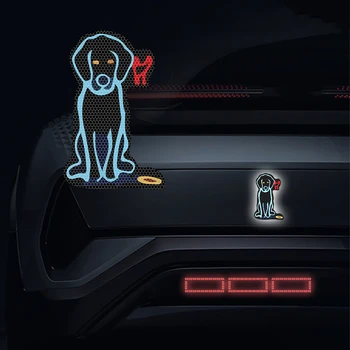 Crtani pas, Konj, automobil, Reflektirajuće naljepnice za prozore automobila, branik naljepnice s upozorenjima o noćnom sigurnost vožnje, Ukrasne naljepnice