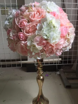 ТОНГФЭН Pink je Lijep Cvijet Zid Od Umjetne Svile Ruža Hortenzija Loptu Centralno Uređenje Svadbena Površine 40cm MIXCOLOR