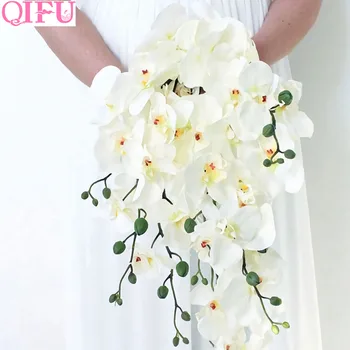 QIFU Umjetno Cvijeće za Vjenčanje Cvjetni Ukras Leptir Orhideja Svileni Buket Cvijeća Grane Фаленопсиса Umjetno Cvijeće