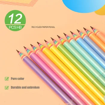 12шт Dječji Olovka Netoksični Za Pisanje i Crtanje u vrtiću Rainbow Olovka HB Skica Drawing Pen Back To School Poklon