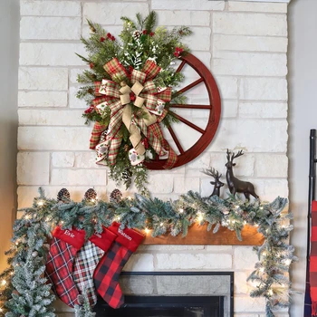 Božićni dekor od drveta, vijenac, ukrasne obloge vrata Za svečanoj atmosferi, dizajnirana darove, Promjer dna 30 cm