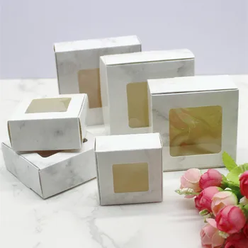Mramor prozor kutija različitih veličina 50шт bijele boje bombonijeru DIY pakiranje kolača za vjenčanja osnovna college suppiles pakiranje kutija