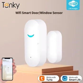 Tenky Tuya WiFi Magnetni Senzor Za Vrata I Prozore Pametna Kuća Protuprovalni Alarmni Sustav Kućne Setove Detektor Radi Sa Smart Life