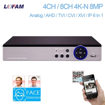 AHD 4K 8MP DVR NVR Hibridni 8-Kanalni 4-Kanalni video snimač za video Nadzor 6 U 1 Za Analogni AHD TVI CVI IP Kamere za video Nadzor Sustava