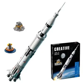 Apollo Saturn V 92176 Gradivni Blokovi Svemirska Raketa Serije 21309 Cigle Edukativne Igračke Za Djecu, Poklone Za Rođendan i Božić