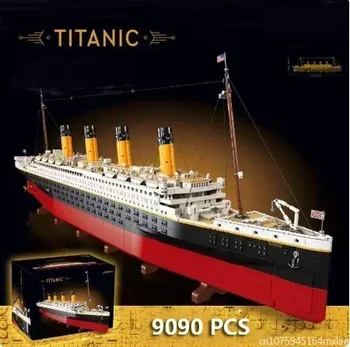 NOVI 9090шт, kompatibilan s Titani, 10294 Titanic, Veliki cruise brod, parobrod, cigle, blokovi, Dječje igračke, pokloni 99023