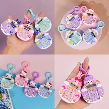 5pcs Sanrio Kuromi Hellokitty Melody Cinnamoroll Kawaii Rainbow Kalkulator Nakit Privjesak Privjesak Uredskog materijala u rasutom stanju