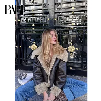 RARF The spot 2023, jesensko-zimska nova ženska утолщенная toplo obostrane kratka jakna, donje smeđe kapute