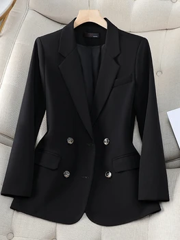 Običan blazers za žene, kapute, Korejski radna odjeća s prorezom straga, odijela, jakna s ovratnikom, Proljeće 2024, Двубортные Elegantne blazers, kaput