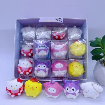 24шт Sanrio Kawaii Hello Kitty Kuromi Decompression Small Igračke Slatka Cartoon Hand Pinch Joy Dječji poklon nagrade na Veliko