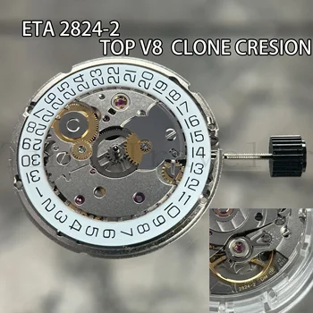 ETA 2824-2 V8 Clone Mehanički mehanizam Visoke Preciznosti Mod Automatski mehanizam 2824 Datum na 3 sata Буквенная oznaka Rotor / Ploča