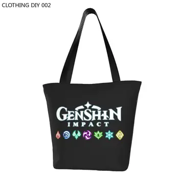 Moderan logo Genshin Impact 22 Torba-тоут za kupovinu Prijenosni холщовая torba za kupovinu u anime-igri