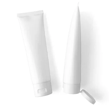 150 ML prazan blistavoj Bijeloj boce za čišćenje kože od krema za sunčanje za lice s plastičnim navojnim poklopcem, kozmetički ambalažni materijal za cijeđenje 20 komada