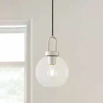 78-Inčni viseći stropni svjetiljka s podesivim kabel, stakleni abažur na temelju сатинированного никелевого metala, žarulja U kompletu, kineski svjetlo za akvarij