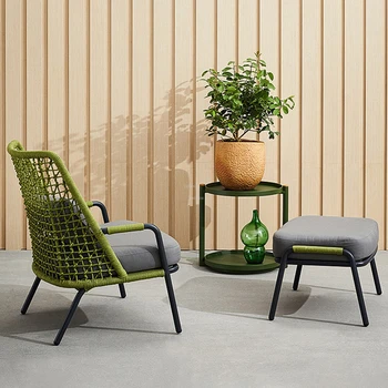 Europski dizajn stolica, Kovani ležaljke za vanjski namještaj, moderne ulične stolice od ratana, jedan kauč-stolac
