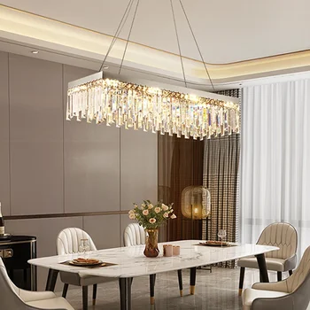 Luksuzni kristalno plafonu lusteri moderni lusteri, zlatne Kromirani viseće svjetiljke za strop, led kućne svjetiljke za stolom