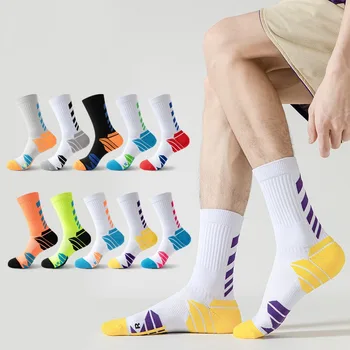 3 para nogometnih košarkaške čarape za odrasle, Prosječna cijev, Živo ručnik, sportske čarape za trening u nogometu na otvorenom, neklizajući čarape