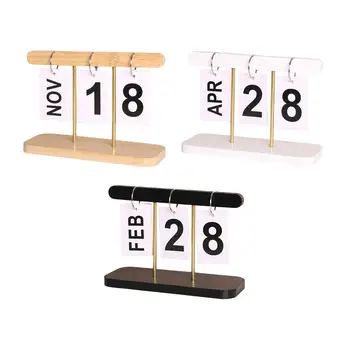 Stolni Kalendar u skandinavskom stilu, za Višekratnu upotrebu Dekorativni stol u drvenom kućištu, Vječni Kalendar za poljodjelstvo kuće, Pribor za uređenje kuhinje