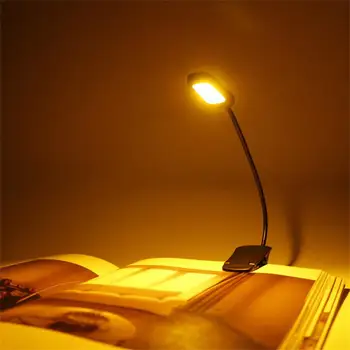 USB-punjiva lampa za čitanje knjiga, mini-fleksibilni dodatak, ugrađena baterija, COB, svjetlo za čitanje bilježnica knjige, lampe za čitanje