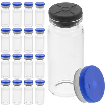 Staklene mini posudice za vodu, 20 komada, 10 ml, prozirne kape, pluta, laboratorijske kemijske bočicu s ravnim dnom, prozirna, za uzorke.