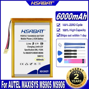 HSABAT 5080112 Baterija kapaciteta 6000 mah za AUTEL MAXISYS MS905 MS906 MS906BT MS906TS MS908 MS908 ELITE MS908PRO Baterije