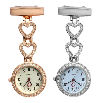 10 kom./lot Trendy ženske džepni sat s ovjesom u obliku srca/petokrakom zvijezde, kvarcni sat za liječnika, medicinske sestre sat