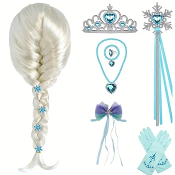 Prerušiti se pruća платиновую plavuša u dugu bijelu periku princeza Эльзы za косплея za djevojčice na Halloween Božić Školu Dan Zahvalnosti