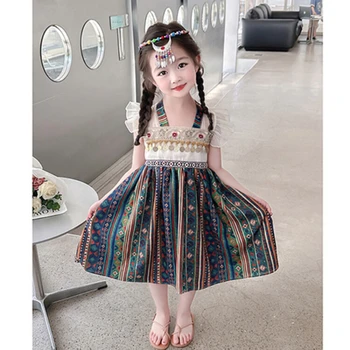 Haljina s кисточками za djevojčice, ljetna haljina princeze u korejskom stilu 2023, dječje haljine za косплея, dječji kostim princeze u retro stilu za zurke u povodu dana rođenja